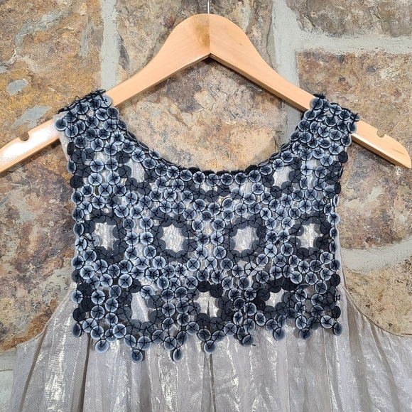 NWT Rozae Nichols M MEDIUM Metallic Button Mini Dress - Picture 3 of 10